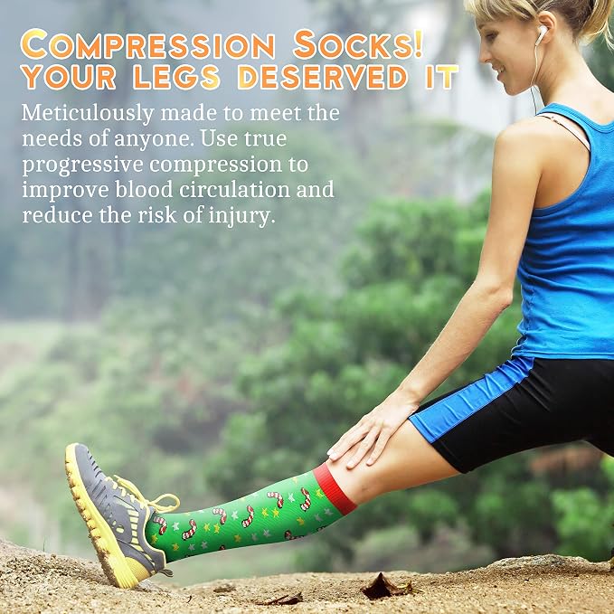 QUXIANG Compression Socks for Women & Men 15-20 mmHg, Best for Medical, Nursing, Running, Athletic, Varicose Veins, Travel - Image 2