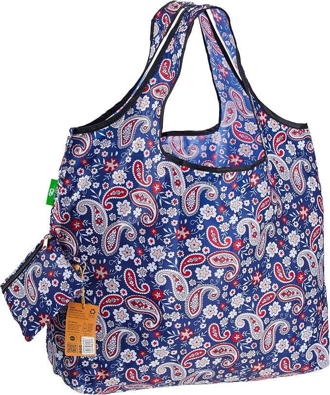ECO CHIC Foldable Reusable Large Grocery Bags - Foldable Grocery Bags - Lightweight, Recycled & Reusable Shopping Bag - Waterproof, Packable Tote Fitting in Fine Grocery Bag Carrier by ECOCHIC