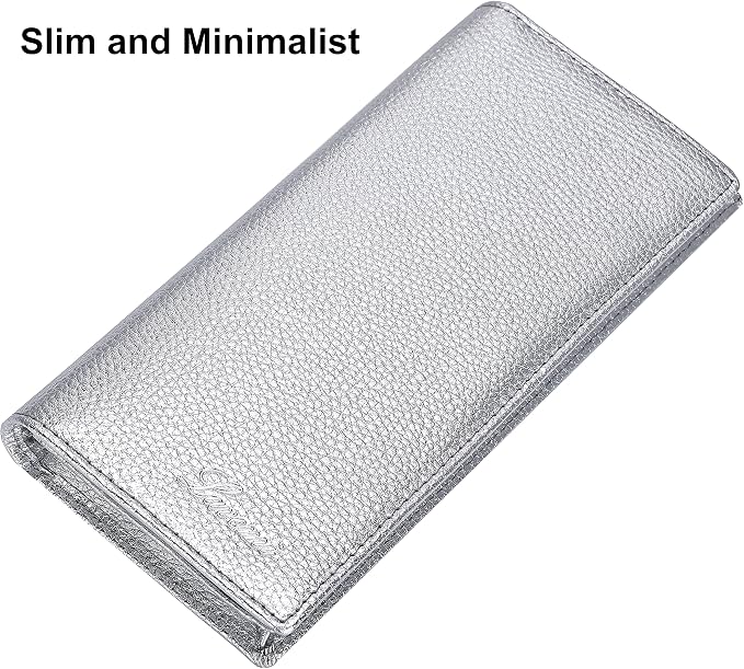 Ultra Slim Thin Leather Women Wallet RFID Blocking Credit Card Holder Bifold Long Ladies Billfold - Image 2