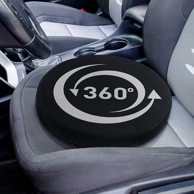 HealthSmart 360 Degree Swivel Seat Cushion, Chair Assist for Elderly, Swivel Seat Cushion for Car, Twisting Disc, Black, 15 Inches in Diameter - Image 5