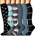 CHARMKING 6 Pairs-Compression Socks for Women & Men Circulation Best Support for Nurses, Running, Athletic,Flight Travel by CHARMKING