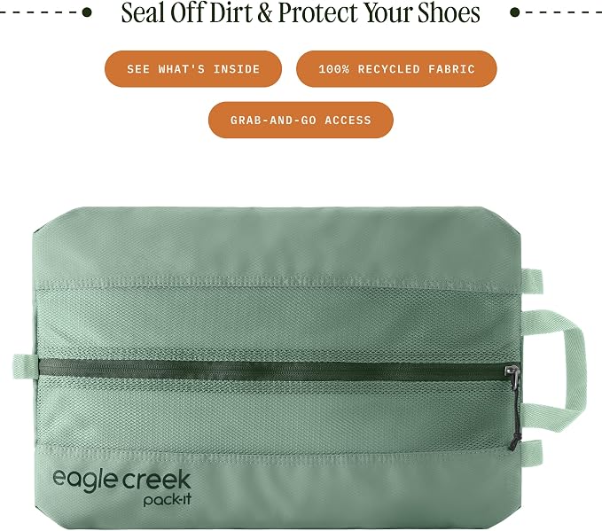 Eagle Creek Pack-It Reveal Shoe Sack - Breathable Shoe Storage Sack for Optimizing Luggage Space - Quick-Drying Material - Lightweight - Translucent Fabric - Washable - Ventilate - Image 2
