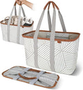 CleverMade Collapsible Tote LUXE, 30L Structured Tote Bag with Handles | Pack It All Without the Floppy-Bag Fight | Steel Rim Stays Open, Soft Grips Carry 30 lb, and Tote Folds to 1.5 Inches by CleverMade