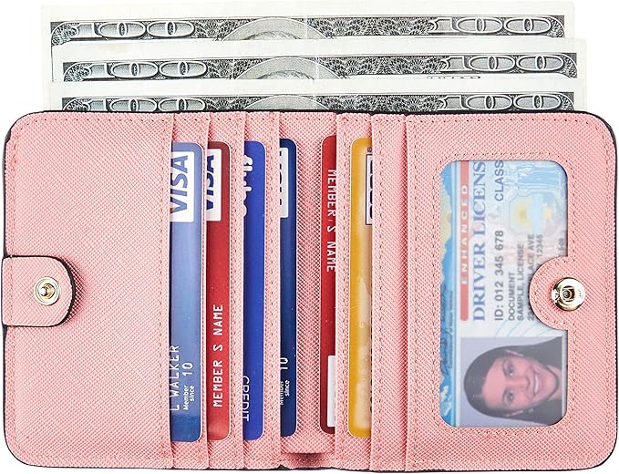 Toughergun Women’s Small Slim Leather Wallet with RFID Protection, Compact Bifold Mini Purse with Clear ID Window - Image 2