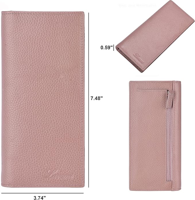 Ultra Slim Thin Leather Women Wallet RFID Blocking Credit Card Holder Bifold Long Ladies Billfold - Image 4
