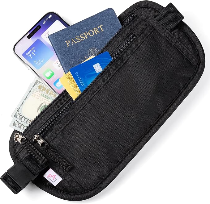 Money Belt Passport Holder Slim Hidden Travel Wallet with RFID Blocking - Image 3