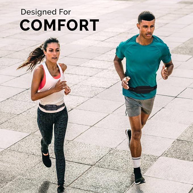 No-Bounce Slim & Secure Running Belt, Fits ALL Phones, Keys, Cards, Gels | Comfortable for Long Runs, Running Waist Pack for Men, Slim Running Belt Fanny, Comfortable for Long Runs, Adjustable Sizing - Image 4