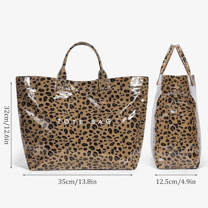 Lushandy PVC Tote Bag for Women Jelly Beach Bag Top Handle Hobo Handbag | Water-Resistant, Wipe Clean, Lightweight - Image 5