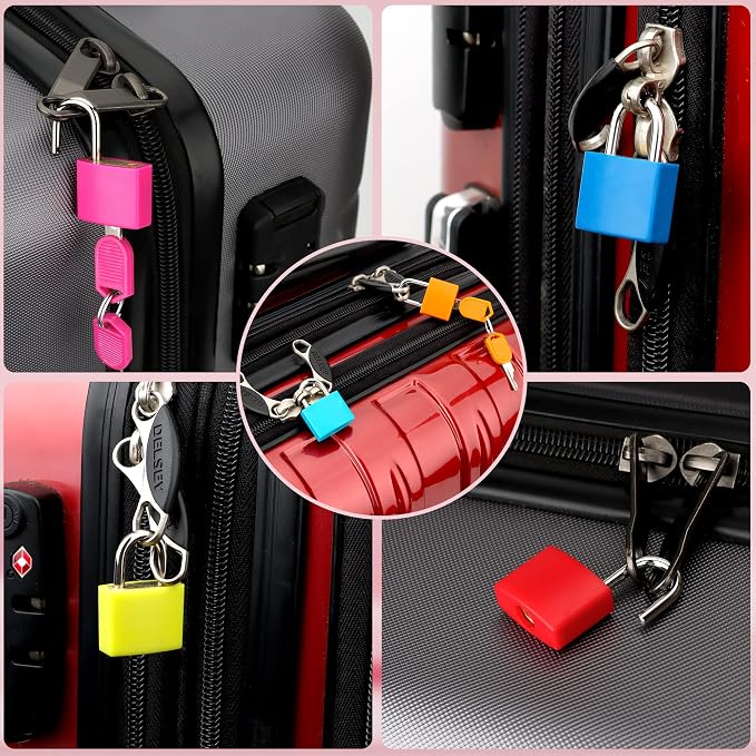 6 Pcs Suitcase Locks with Copper Keys Protect Your Belongings with Febwind's Set of 6 Mini Padlocks Multicolor Durable Locks for Suitcases Backpacks Boxes Cabinet and Laptop Bags - Image 6