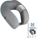 Sealy Ergonomic Memory Foam Travel Neck Pillow - Premium Cervical Neck Pillow for Airplanes, Designed for Comfort, Adaptive Ergonomic Support, Travel Essentials, Grey by Sealy