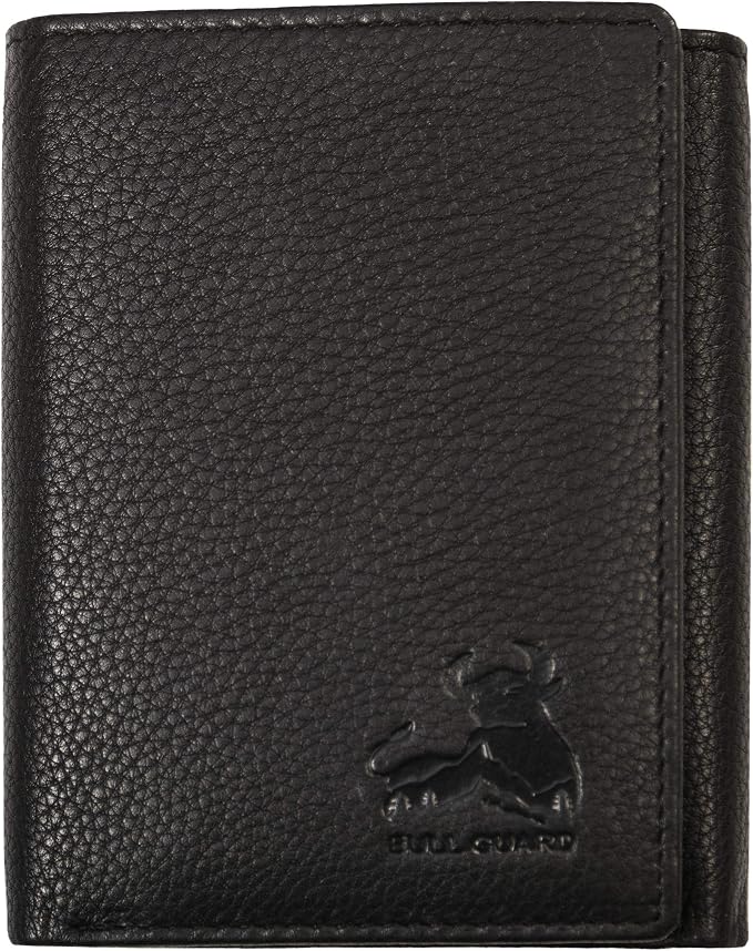BULL GUARD Best Leather Men's RFID Trifold Wallet With ID Great Outdoor Wallet Durable Top Grain Leather Forest Brown, Double Cash Comparment with Secret Pocket, Compact & Secure Design, In Gift Box by BullGuard