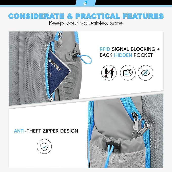 Seektop RFID Anti-Theft Crossbody Bag Sling Backpack for Women & Men, Casual Chest Daypack for Daily Travel - Image 2