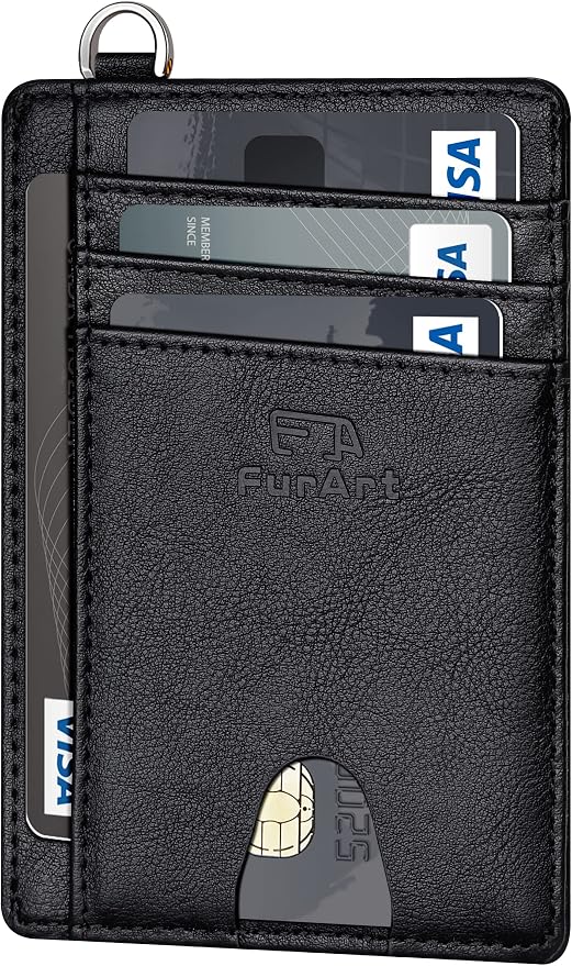 FurArt Slim Minimalist Wallet RFID Credit Card Holder for Men | slim minimalist compact rfid id window thin by FurArt