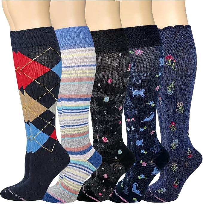 Dr. Motion Compression Knee High Socks for Women - 5 Pairs Pack - Image 2