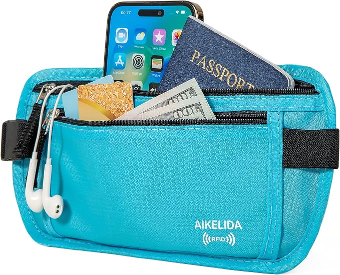 Travel Money Belt - Slim Passport Holder Travel Wallet with RFID Blocking Travel Pouch Undercover Fanny Pack for Women Men - Image 3