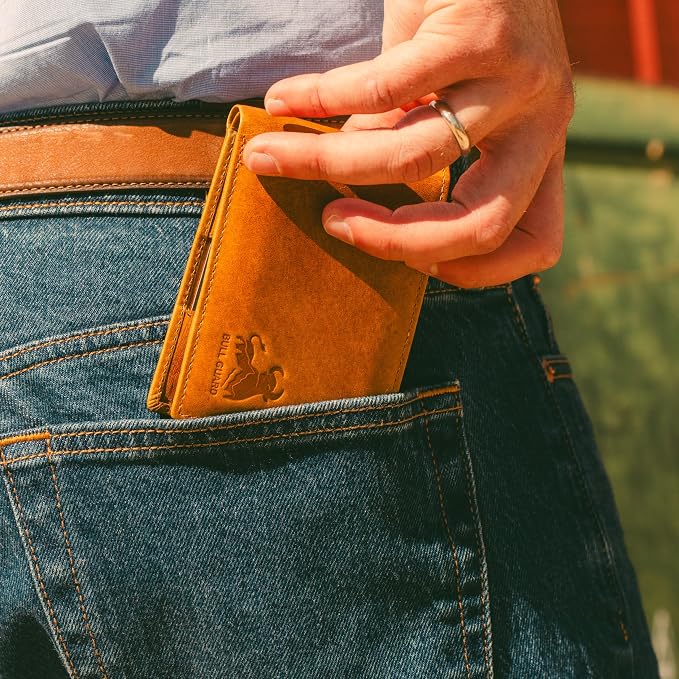 BULL GUARD Expedition Series Bifold Leather Wallet for Men RFID Blocking, Top Grain Cowhide, Flip-Up ID Window, Compact & Durable Everyday Carry Wallet for Travel, Work & Outdoors, Ready to Gift - Image 8