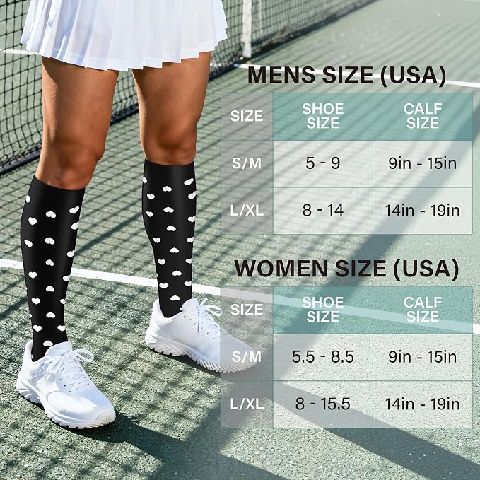 Acture 6 Pack Compression Socks for Women and Men - Knee High for Medical, Running, Nurses, Travel - Image 3