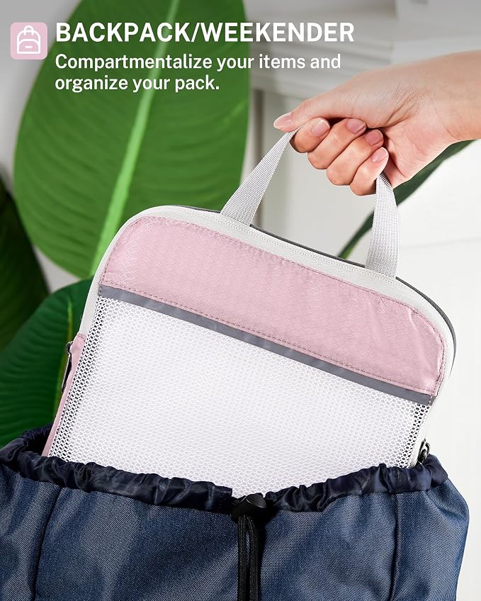 Gonex Compression Packing Cubes for Travel, Mesh Bags Luggage Organizers | Set of 4/5/6/7/10 for Essentials, Extensible, Fits 20"Carry-on Suitcases, See-through Mesh, Double Zipper Compression - Image 7