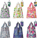 HIQU and HIST 6 Pcs Reusable Shopping Bags, Foldable Grocery Bags in Pocket, Eco-friendly Travel Recycle Shopping Bags,Waterproof and Machine Washable, for Daily Shopping Supplies load by HIQU+and+HIST