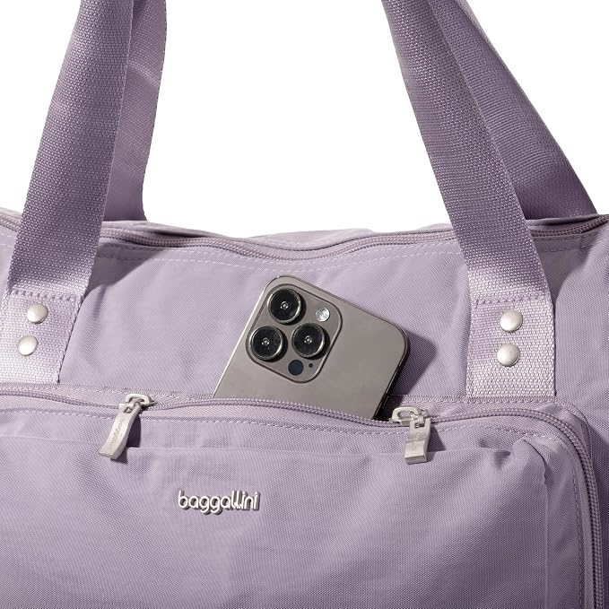 Baggallini Carryall Expandable Lightweight Travel Tote 22" Packable Folding Compact Nylon Washable Weekender w/Luggage Sleeve - Image 10