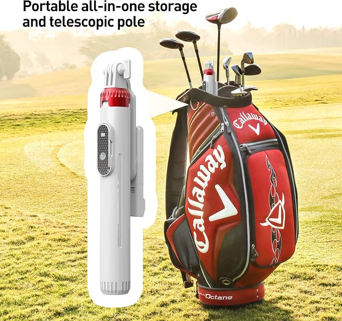 62" Phone Tripod & Selfie Stick for Golf Training | Cell Phone Tripod Stand with Wireless Remote and iPhone Holder, Golf Training Aid - Compatible with iPhone Android (White) - Image 5