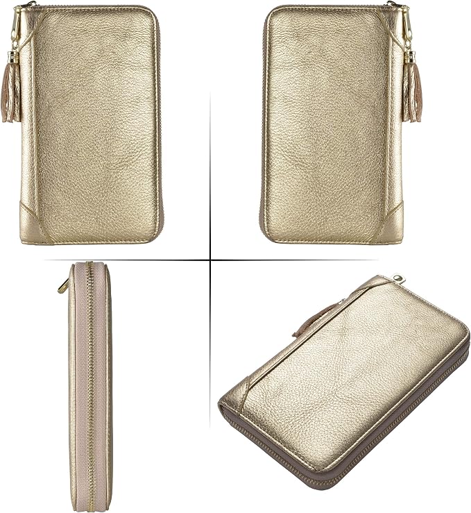 Easyoulife Credit Card Holder Wallet Womens Zipper Leather Case Purse RFID Blocking - Image 6