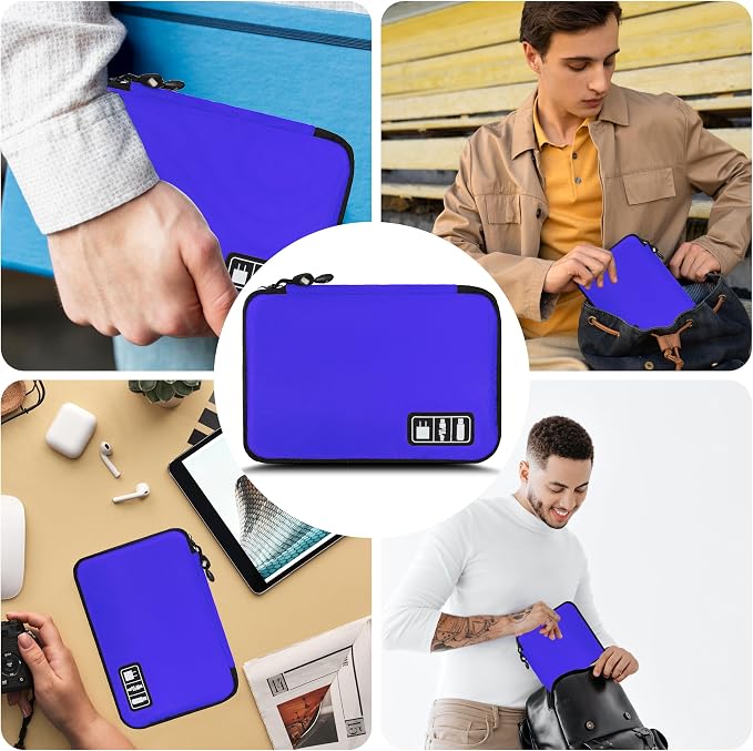 Electronics Organizer,Travel Cord Organizer Pouch,Cable Organizer Bags | Travel Electronic Accessories Storage Case for Cables, Cords, Charger, Phone (Royal Blue) - Image 6
