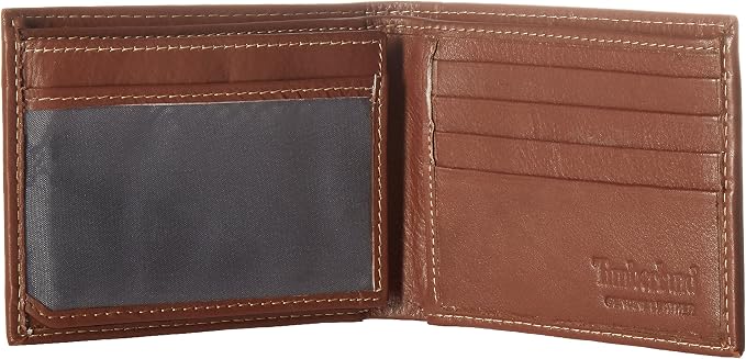 Timberland Men's Wellington Leather Rfid Bifold Commuter Security Wallet, Cognac, One Size - Image 5