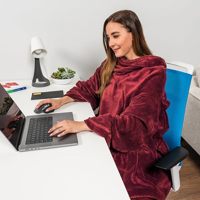 PAVILIA Blanket with Sleeves for Adult Women Men, Soft Warm Wearable Blanket Fleece Wrap Throw, Robe Blanket Gift - Image 5