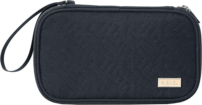 NISHEL Travel Cord Organizer Case, Double Layers Tech Electronic Bag, Essentials for Charger, Cable, Phone, Flash drive, Medium, Black | Double-layer bag keeps chargers, cables, flash drive, and small tech essentials organized for trip, Medium, Black - Image 8