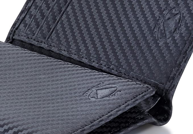 Stealth Mode Trifold Leather Wallet for Men with RFID Blocking (Carbon) | Top Grain Napa Leather, 9 Card Slots, ID Window, Gift Box – Gift for Dad, Husband, or Son - Image 9