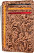 Leather Slim RFID Blocking Front Pocket Minimalist Wallet, Cognac by OakLeathers