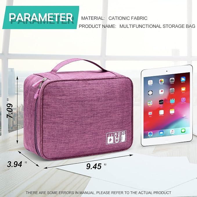 Electronics Organizer Travel Cable Organizer Bag Waterproof Portable Digital Storage Bag Electronic Accessories Case Cable Charger Organizer Case - Image 2