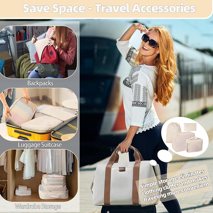 10 Pcs Set Packing Cubes - Travel Packing Organizers, Expandable Suitcase Organizer, Luggage Organizer Bags - Image 6