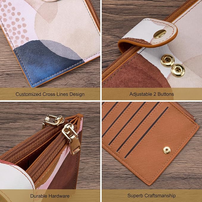 Travelambo RFID Wallet Women Large Size Bifold Multi Card Wallet Case with Zipper Pocke Credit Card Holder for Women - Image 6