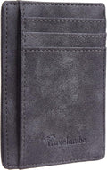 Travelambo Slim Wallet Front Pocket Minimalist Leather RFID Blocking Medium Size by Travelambo