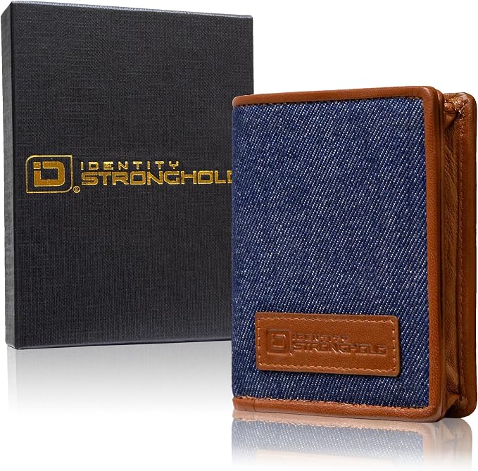 ID Stronghold Waltlet - RFID Blocking Bifold Wallet for Men with Magnetic Clasp (IDSH7068-den) - Image 4