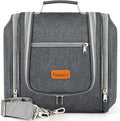 Hanging Toiletry Bag for Women & Men, Cruise Ship Travel Essentials, Holds Full Size Shampoo, with Dry and Wet Separation Cosmetic Bag, Makeup Organizer Bag, Bathroom Water-resistant Bag, Grey by COOSKY