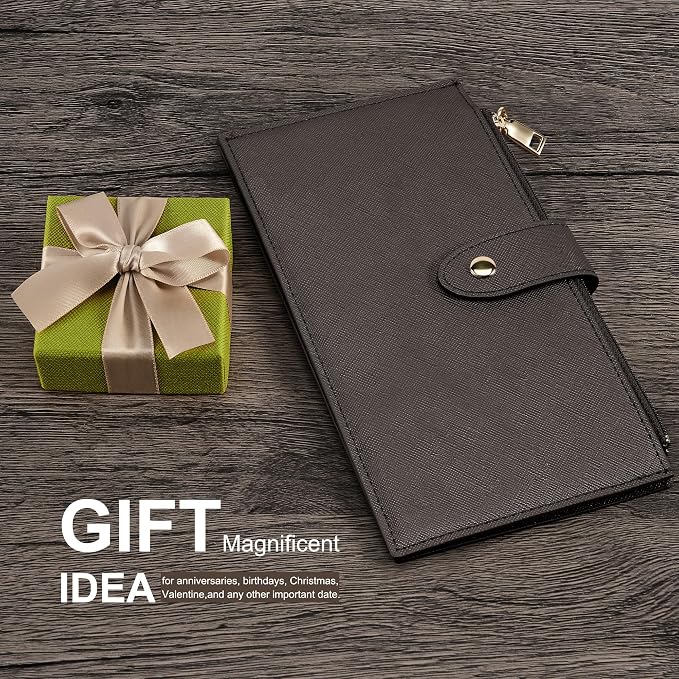 Travelambo RFID Wallet Women Large Size Bifold Multi Card Wallet Case with Zipper Pocke Credit Card Holder for Women - Image 7