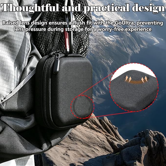 Silicone Protective Case, Screen & Lens Protector with Hard Carry Bag for Insta360 Go Ultra (Gray) - Image 2