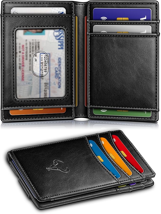BULLIANT Magnetic Slim Leather Pocket Wallet Money Clip For Men 12Cards | RFID Blocking | Easy Access | Gift Boxed - Image 2