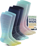 Pembrook 3 Pairs Plus Size Compression Socks Wide Calf - Bamboo Viscose Compression Socks for Women Wide Calf by Pembrook