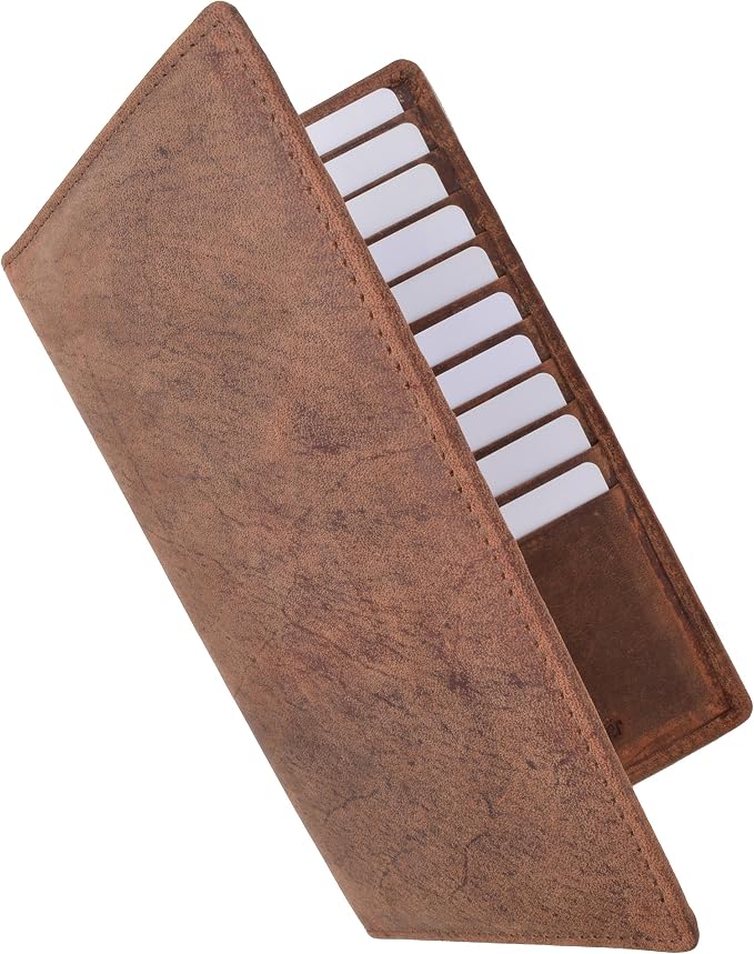 Marshal Bifold Leather RFID Blocking Wallet For Men & Women | Genuine Leather Holder With 19 Slots, 2 Bill Compartments & ID Window For Credit/Debit Cards, Money & More (Vintage) - Image 4