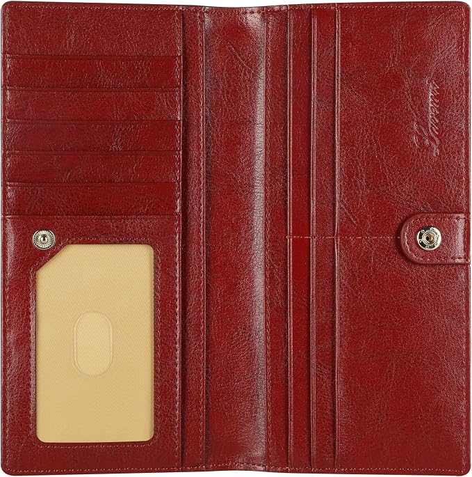 Ultra Slim Thin Leather Women Wallet RFID Blocking Credit Card Holder Bifold Long Ladies Billfold - Image 3