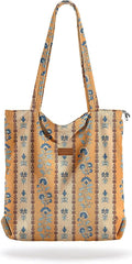 Aesthetic Corduroy Tote Bag with Zipper for Women | Reusable, Fits 14 Inch Laptop, Inner Pocket, double-sided print, Lightweight by VelvetHue