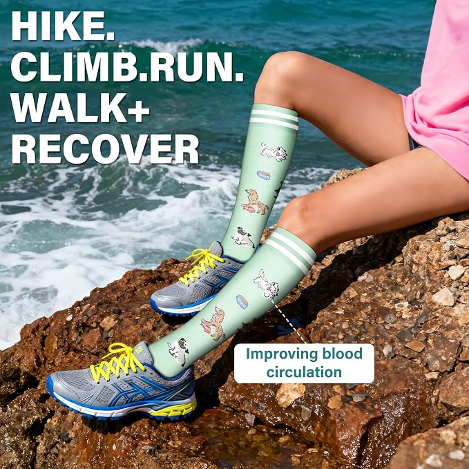 Acture 6 Pack Compression Socks for Women and Men - Knee High for Medical, Running, Nurses, Travel - Image 5