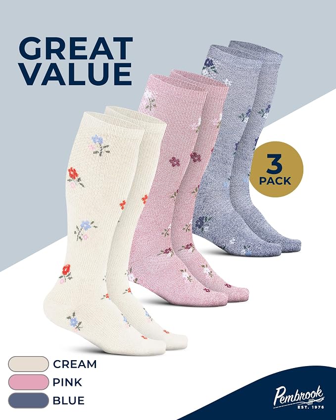 Pembrook® Light Compression Socks for Men & Women - 3 Pairs | 8-15 mmhg Compression Dress Socks for Men | Support Socks - Image 5
