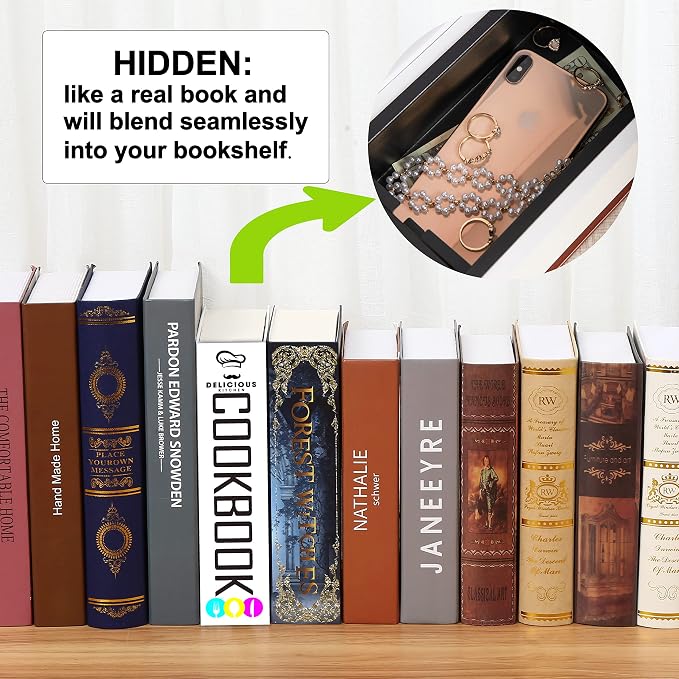 CookBook Diversion Book Safe with Real Pages,Combination Lock Box,Secrect Hidden Safe with Key Lock,Portable Metal Safe Box - Image 3