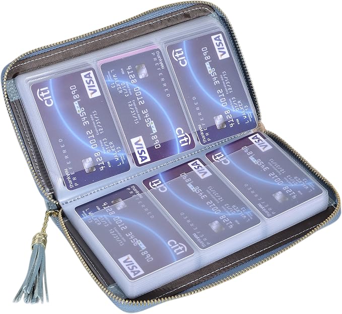 Easyoulife Credit Card Holder Wallet Womens Zipper Leather Case Purse RFID Blocking - Image 4
