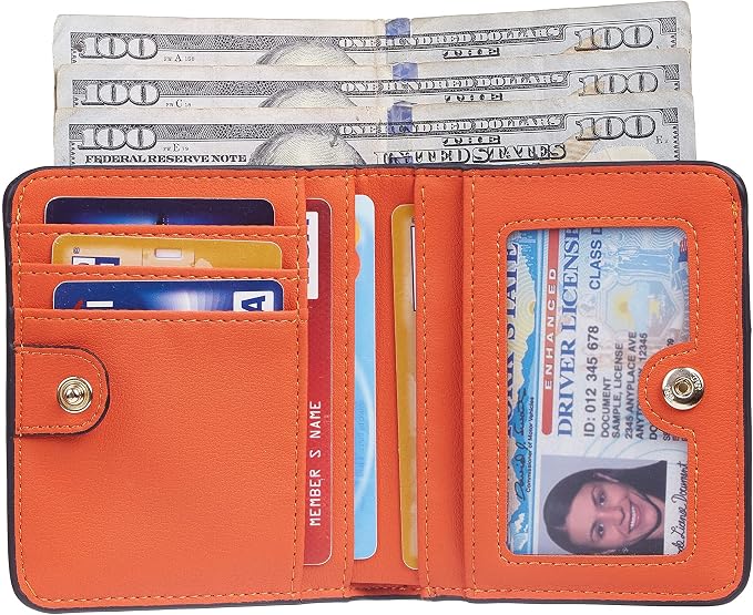 Gostwo Small Wallet for Women, Slim Bifold Credit Card Holder, Compact RFID Blocking Cash Wallet, Billfolds Thin Leather Zipper Pocket, Mini Wallet Gift for Ladies Teen Girls Travel with ID Window - Image 3